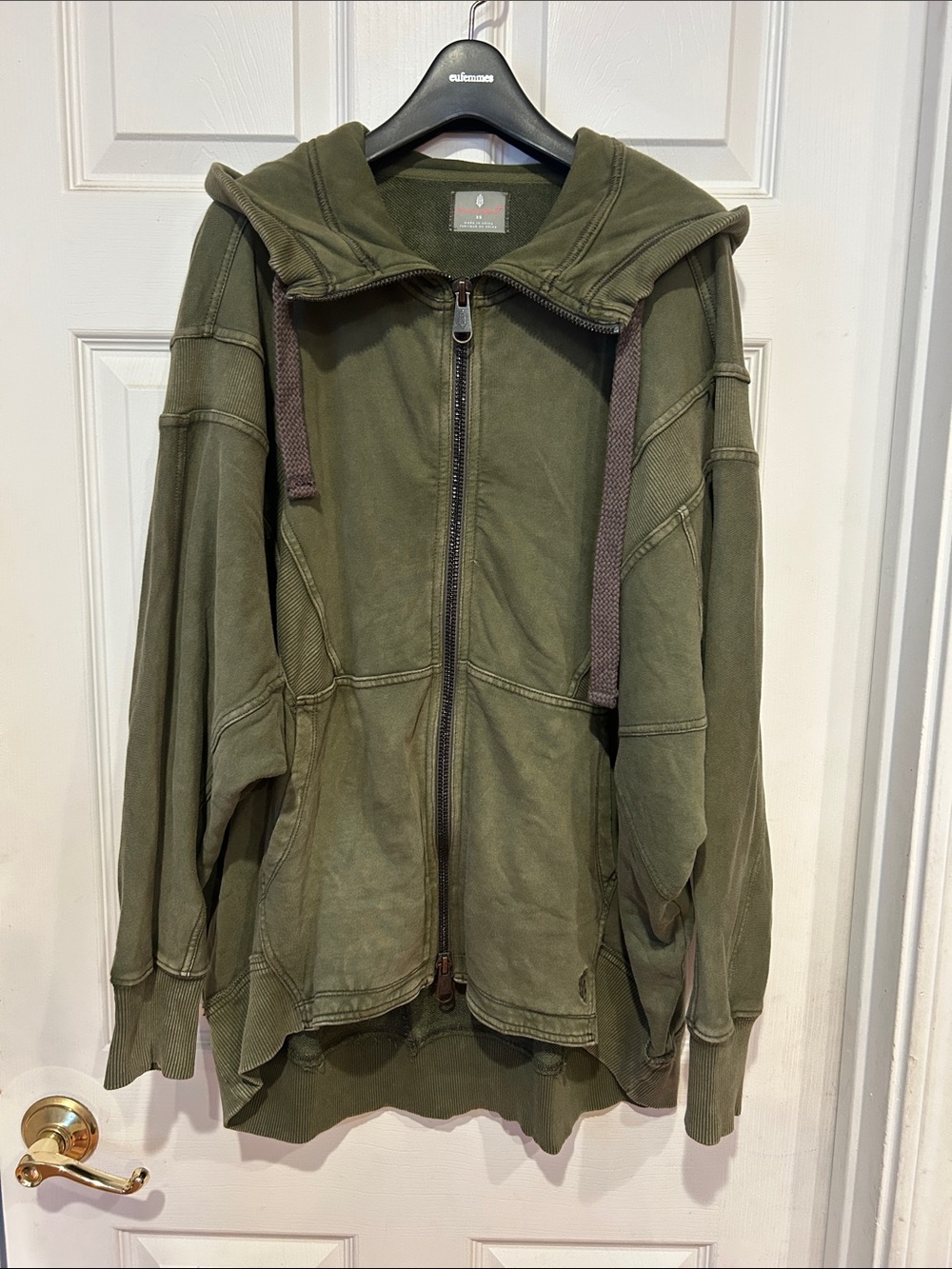 FP Movement by Free People Olive Green Zip Hoodie Jacket